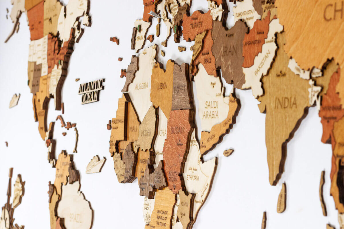 Wooden World Map Wall Decoration - 68travel