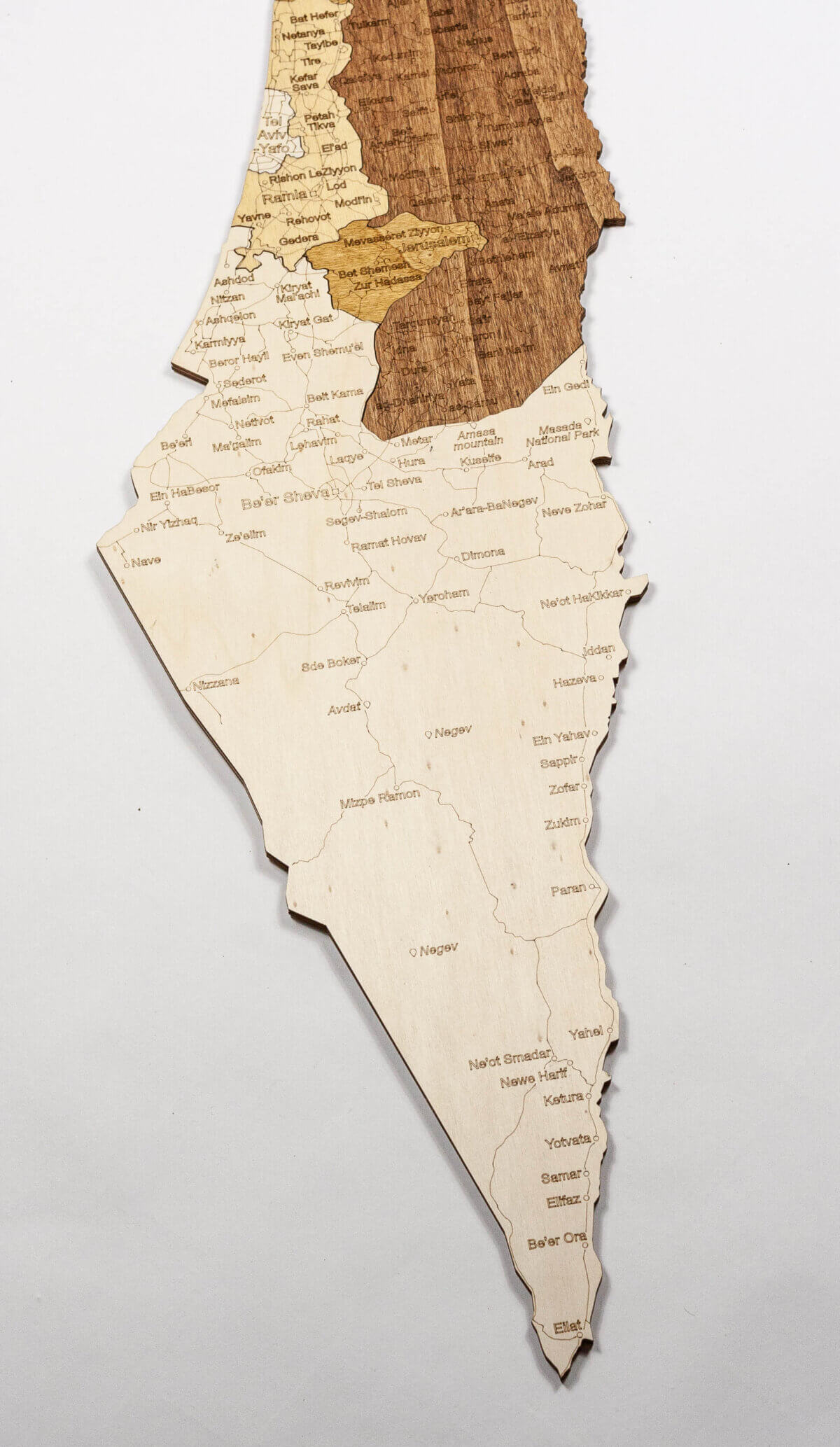 Wooden Map of Israel - 68travel