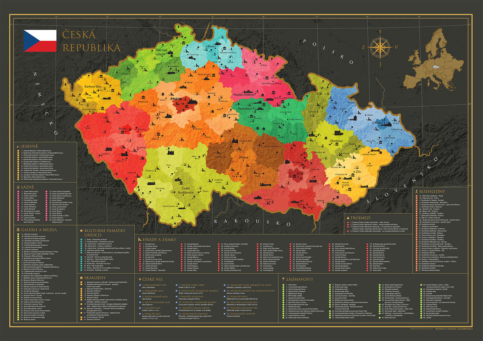 Mapa para rascar de la República Checa